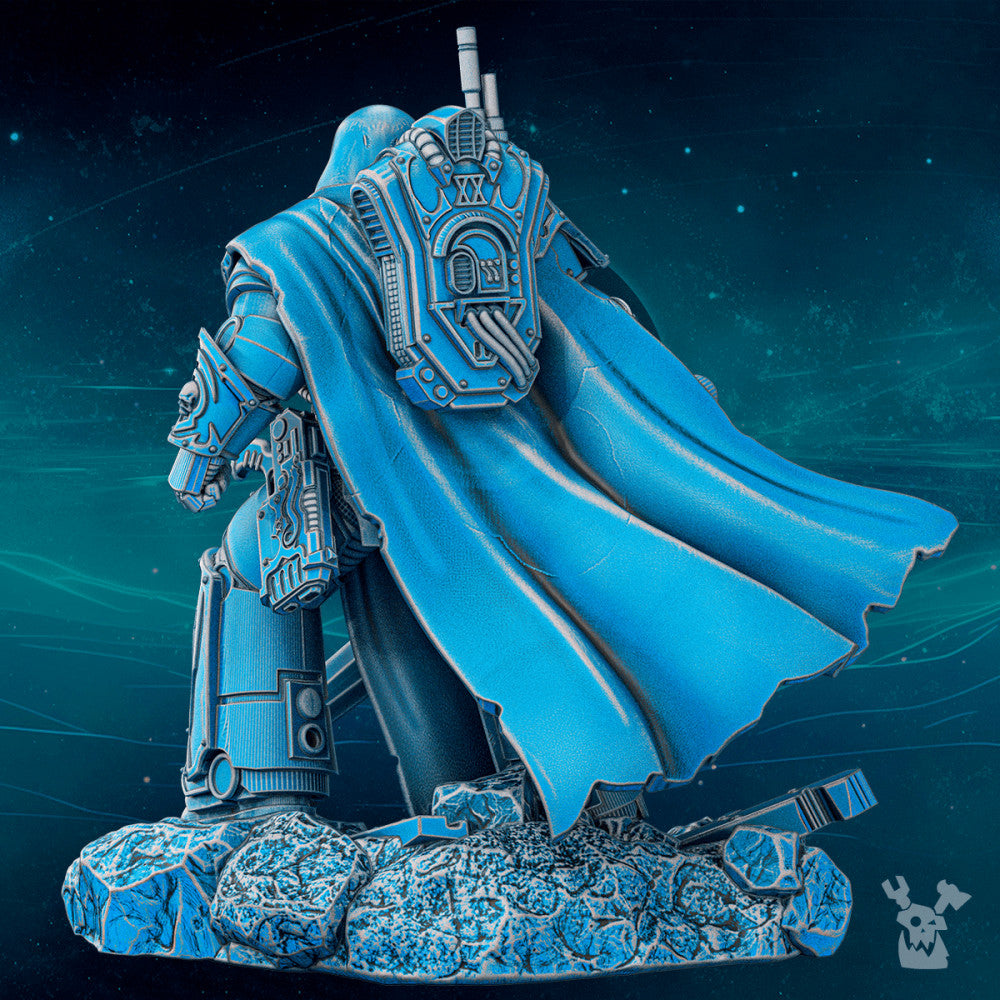Dark Space Knights Omegor the Second Twin, Dark Space Knights proxy miniature, 28mm heroic scale unpainted resin