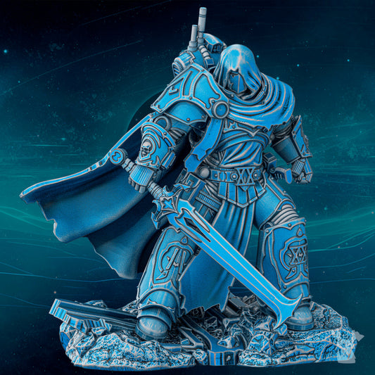 Dark Space Knights Omegor the Second Twin, Dark Space Knights proxy miniature, 28mm heroic scale unpainted resin, view 3