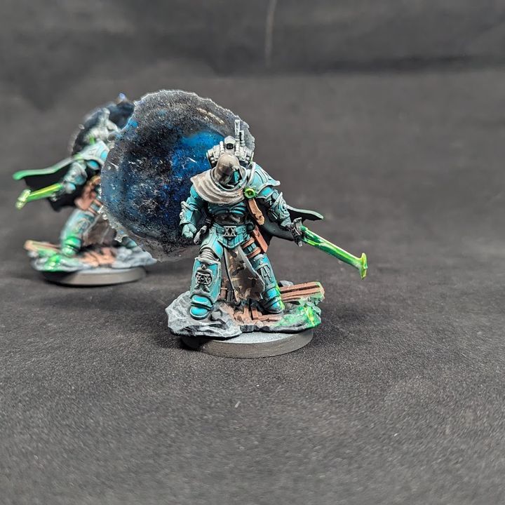 Dark Space Knights Omegor the Second Twin, Dark Space Knights proxy miniature, 28mm heroic scale unpainted resin, view 4