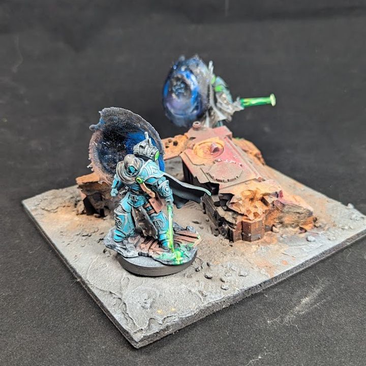 Dark Space Knights Omegor the Second Twin, Dark Space Knights proxy miniature, 28mm heroic scale unpainted resin, view 6