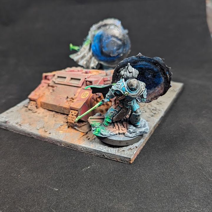 Dark Space Knights Omegor the Second Twin, Dark Space Knights proxy miniature, 28mm heroic scale unpainted resin, view 7