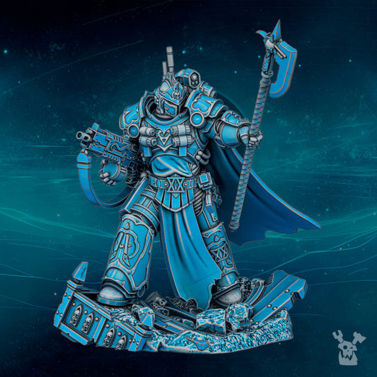Dark Space Knights Scylla Alfarat the First Twin, Dark Space Knights proxy miniature, 28mm heroic scale unpainted, view 3