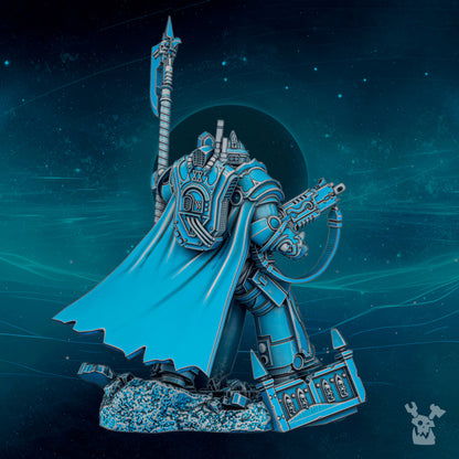 Dark Space Knights Scylla Alfarat the First Twin, Dark Space Knights proxy miniature, 28mm heroic scale unpainted, view 4