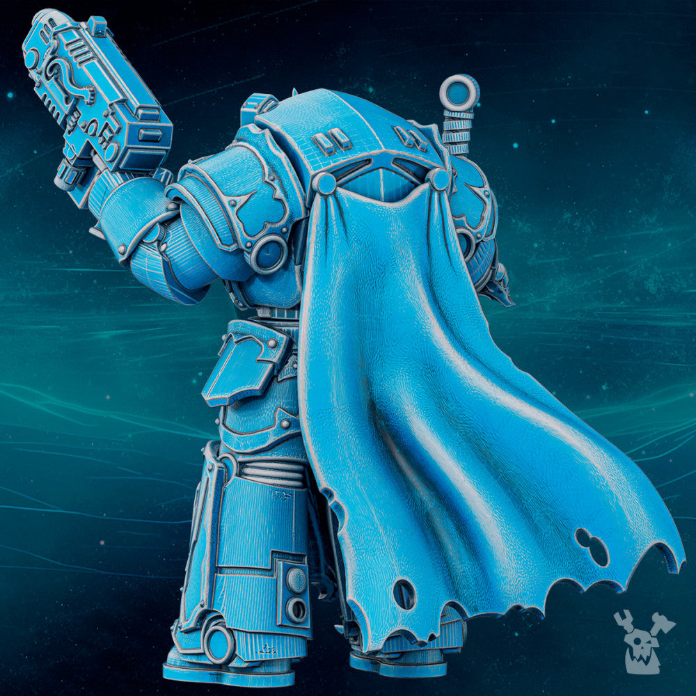 Dark Space Knights Scylla Commander Banesword, Dark Space Knights proxy miniature, 28mm heroic scale unpainted resin, view 2