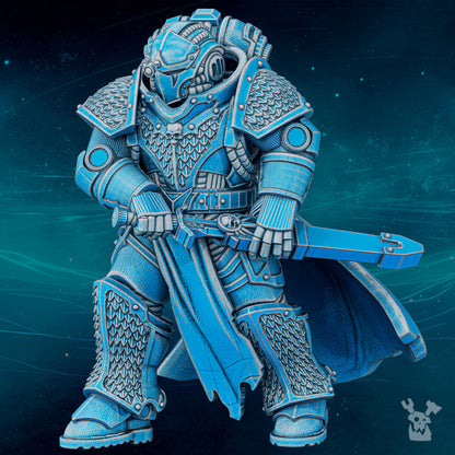 Dark Space Knights Scylla Commander Dragon Eye, Dark Space Knights proxy miniature, 28mm heroic scale unpainted resin