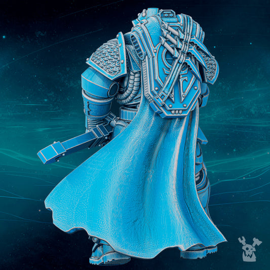 Dark Space Knights Scylla Commander Dragon Eye, Dark Space Knights proxy miniature, 28mm heroic scale unpainted resin, view 2