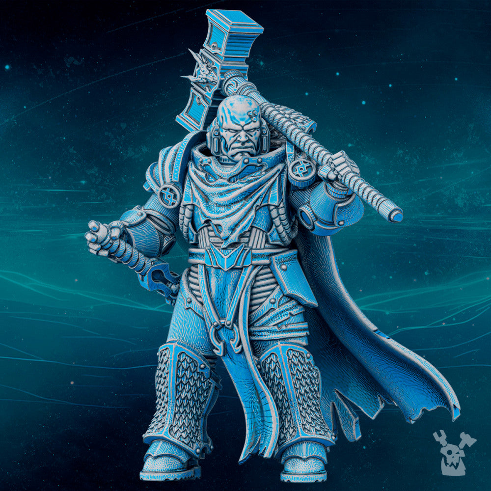 Dark Space Knights Scylla Commander Hammerhead, Dark Space Knights proxy miniature, 28mm heroic scale unpainted resin