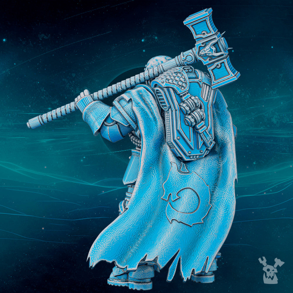 Dark Space Knights Scylla Commander Hammerhead, Dark Space Knights proxy miniature, 28mm heroic scale unpainted resin, view 2