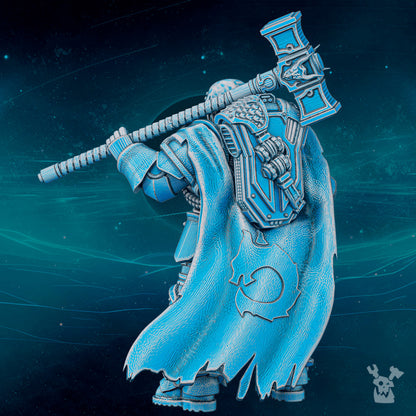 Dark Space Knights Scylla Commander Hammerhead, Dark Space Knights proxy miniature, 28mm heroic scale unpainted resin, view 2
