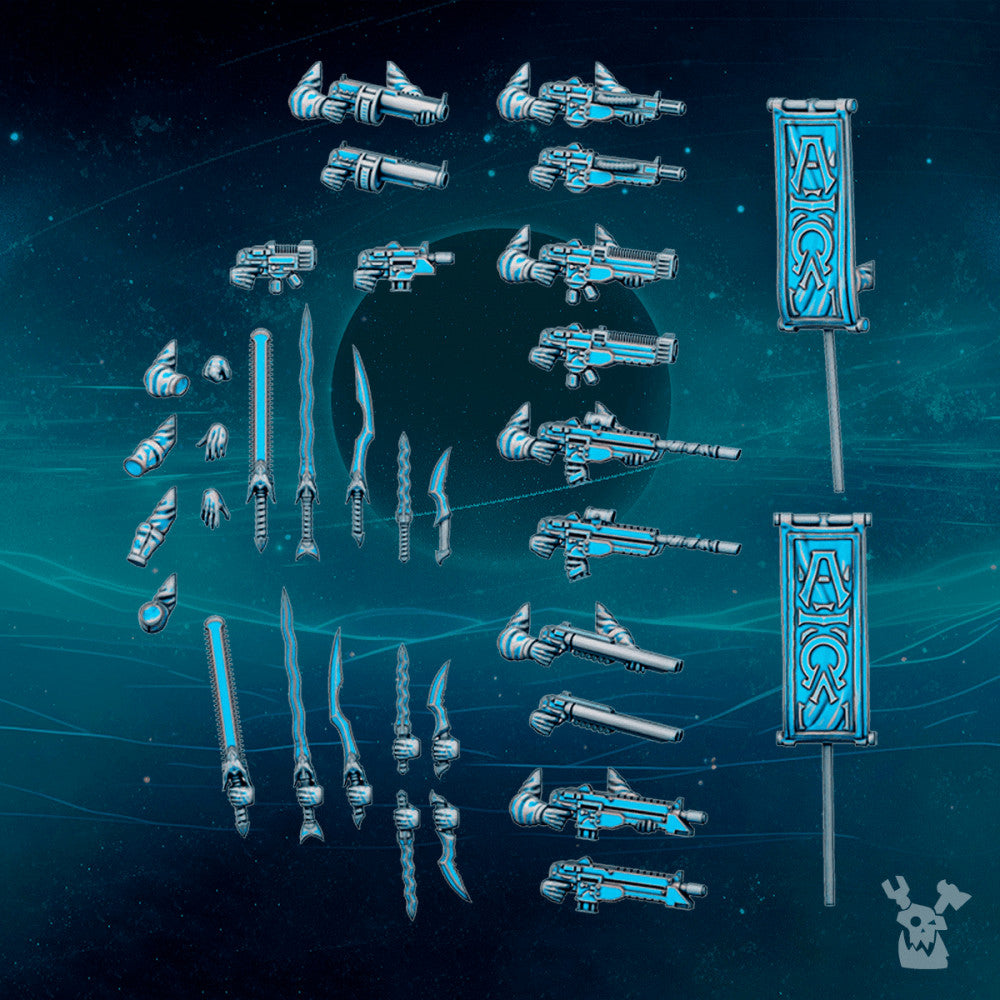 Dark Space Knights Scylla Cultists (Build Kit), Dark Space Knights proxy miniature, 28mm heroic scale unpainted resin