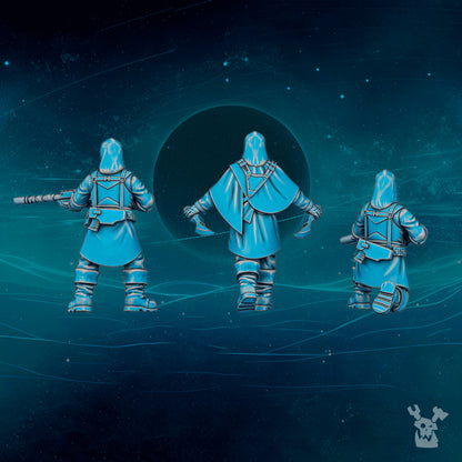 Dark Space Knights Scylla Cultists (Build Kit), Dark Space Knights proxy miniature, 28mm heroic scale unpainted resin, view 5