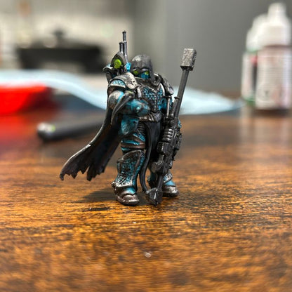 Dark Space Knights Scylla Exod the Quiet, Dark Space Knights proxy miniature, 28mm heroic scale unpainted resin, view 6