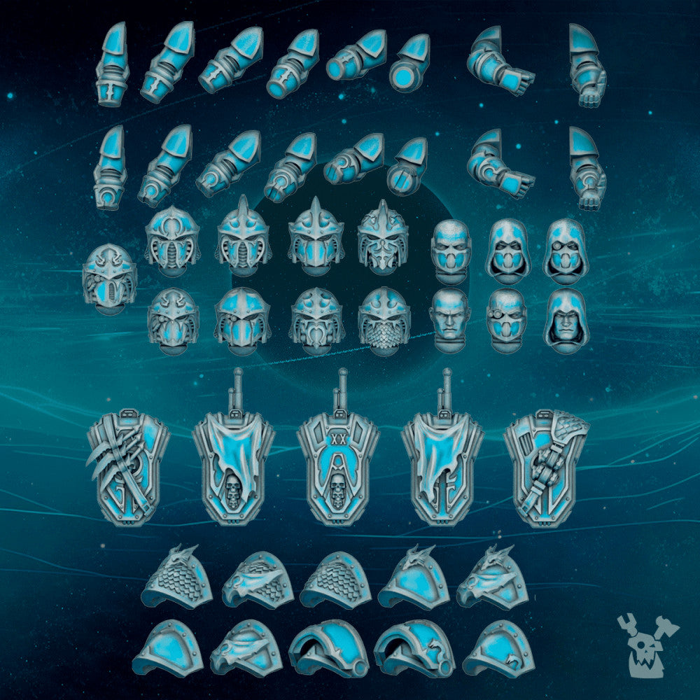 Dark Space Knights Scylla Squad (Build Kit), Dark Space Knights proxy miniature, 28mm heroic scale unpainted resin, view 5