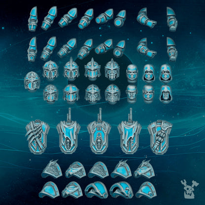 Dark Space Knights Scylla Squad (Build Kit), Dark Space Knights proxy miniature, 28mm heroic scale unpainted resin, view 5
