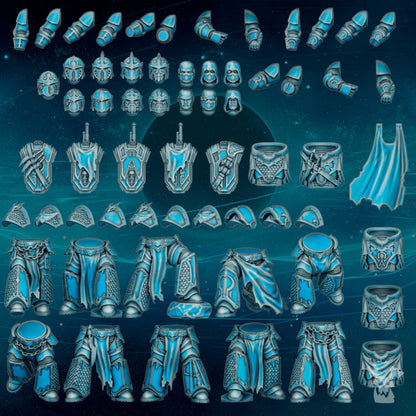 Dark Space Knights Scylla Squad (Build Kit), Dark Space Knights proxy miniature, 28mm heroic scale unpainted resin, view 6