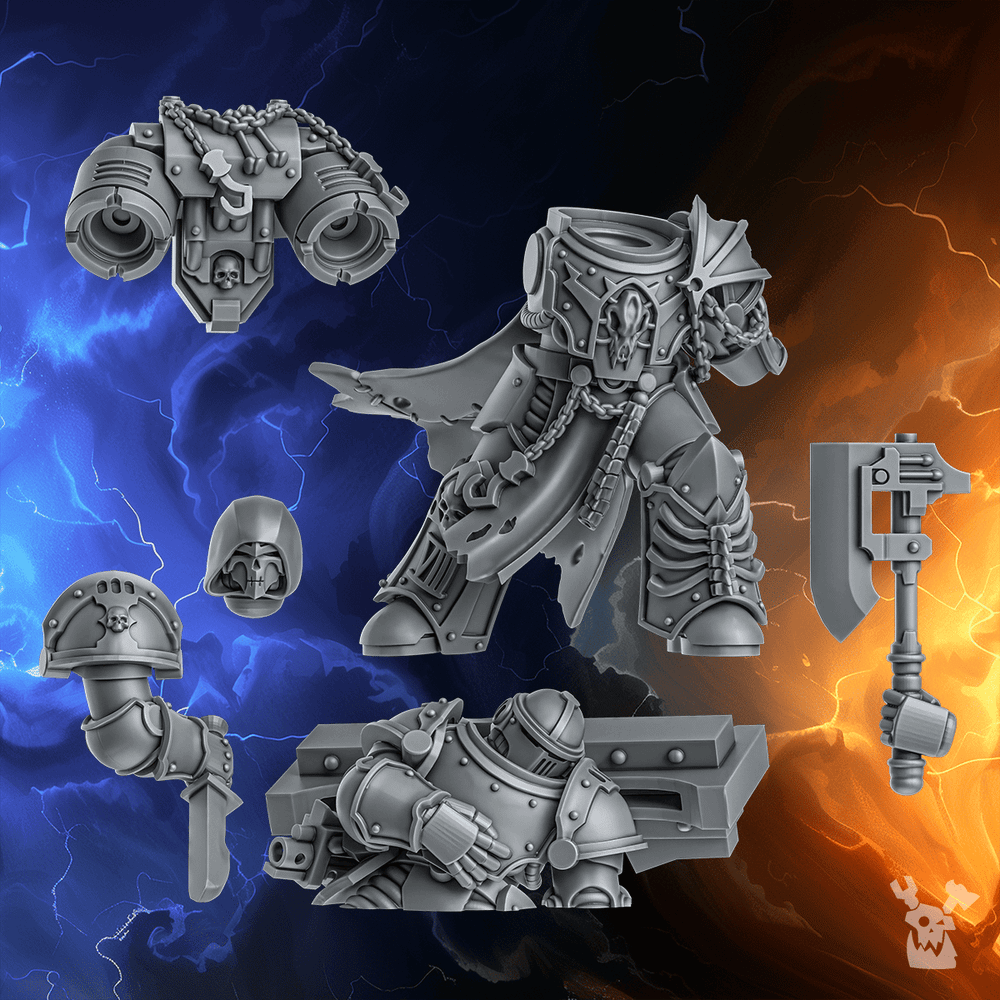 Dark Space Knights Sefiron the First Claw, Dark Space Knights proxy miniature, 28mm heroic scale unpainted resin