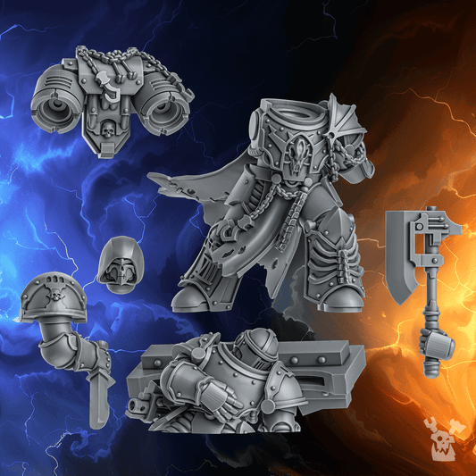 Dark Space Knights Sefiron the First Claw, Dark Space Knights proxy miniature, 28mm heroic scale unpainted resin