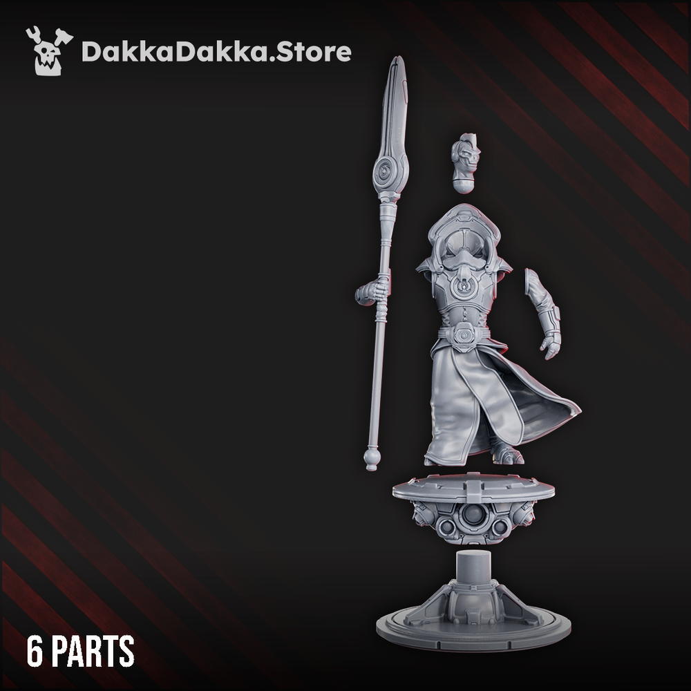 Dark Space Knights Spectral, Dark Space Knights proxy miniature, 28mm heroic scale unpainted resin, view 2