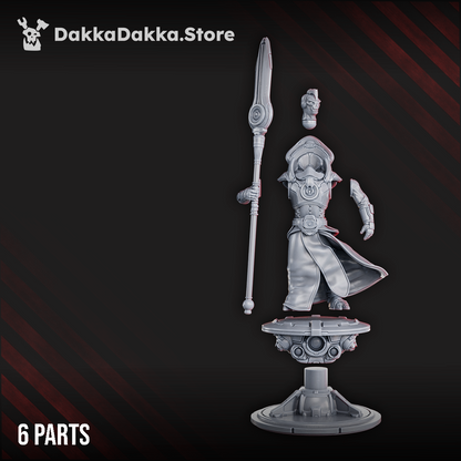Dark Space Knights Spectral, Dark Space Knights proxy miniature, 28mm heroic scale unpainted resin, view 2
