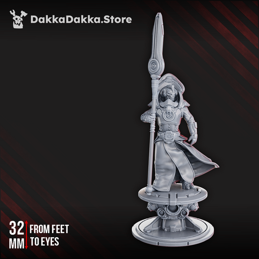Dark Space Knights Spectral, Dark Space Knights proxy miniature, 28mm heroic scale unpainted resin, view 3