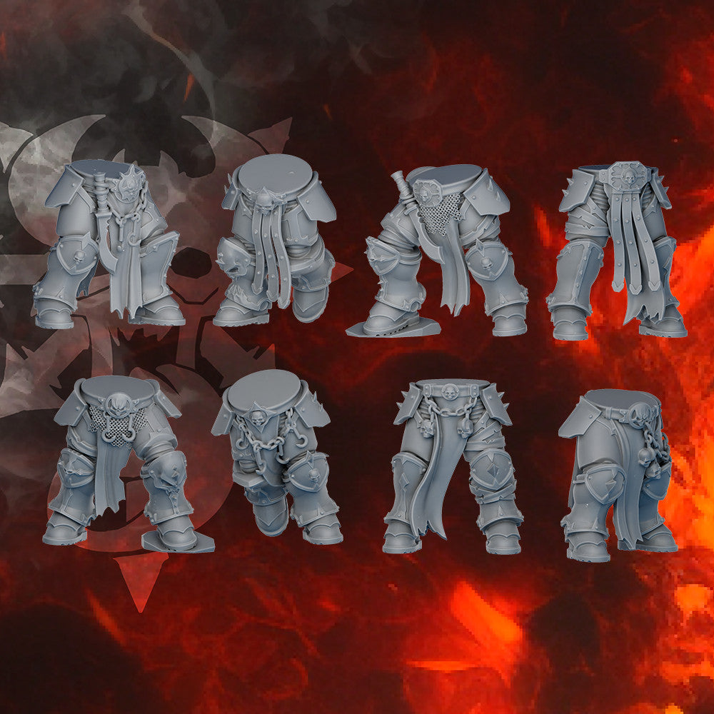 Dark Space Knights Traitors Squad (Build Kit), Dark Space Knights proxy miniature, 28mm heroic scale unpainted resin