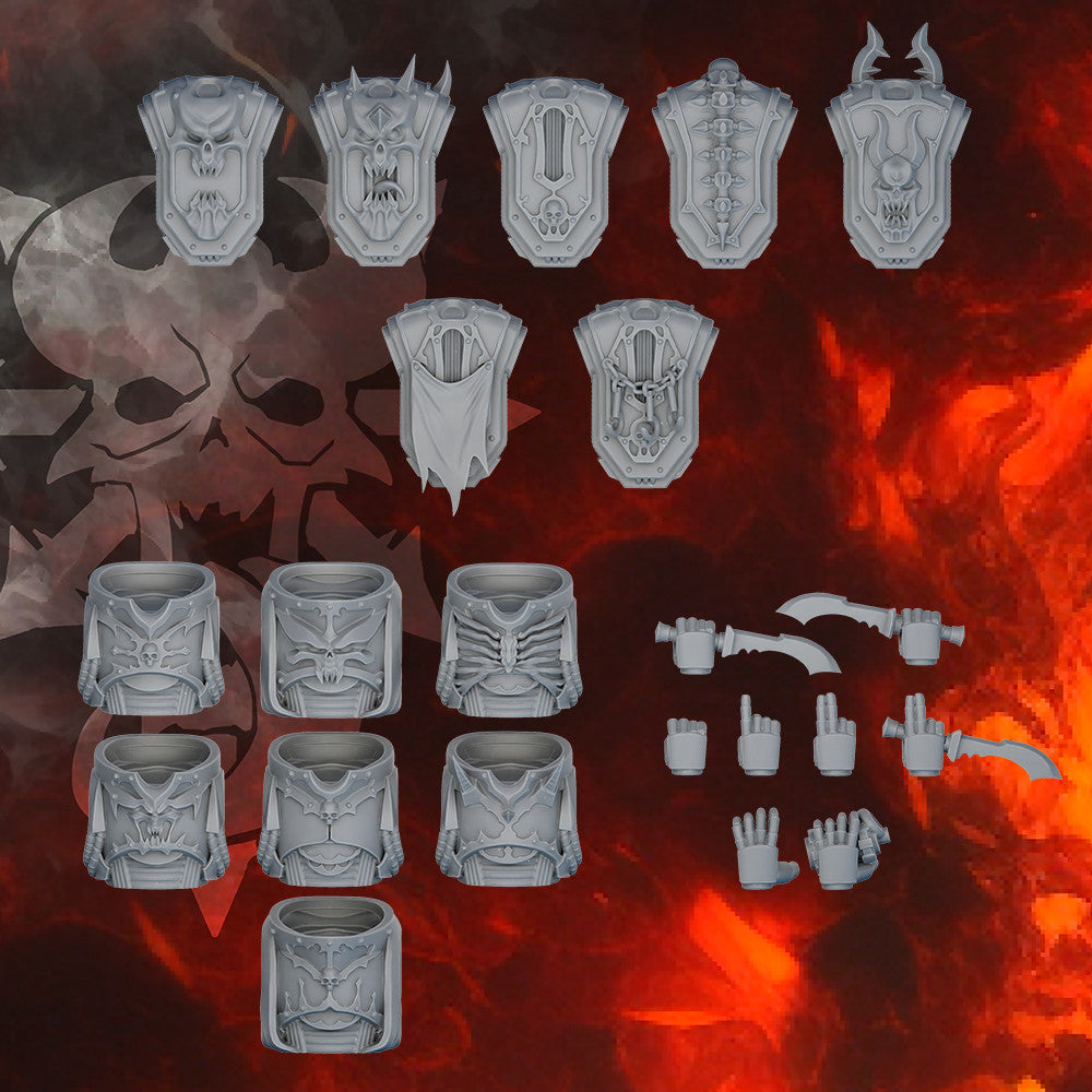 Dark Space Knights Traitors Squad (Build Kit), Dark Space Knights proxy miniature, 28mm heroic scale unpainted resin, view 2