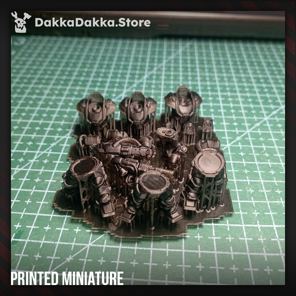 Space Dwarf Flameheart Guardians, Space Dwarf proxy miniature, 28mm heroic scale unpainted resin, view 2