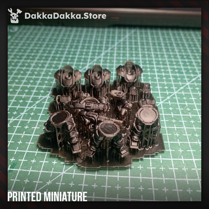 Space Dwarf Flameheart Guardians, Space Dwarf proxy miniature, 28mm heroic scale unpainted resin, view 2