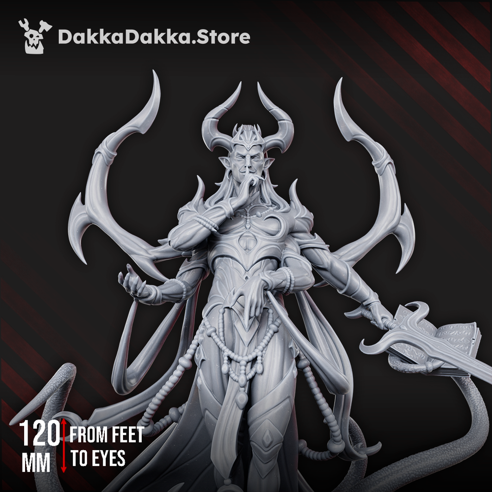 Hellspawn Avatar of Lust with a Sword, Hellspawn proxy miniature, 28mm heroic scale unpainted resin, view 3