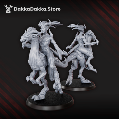 Hellspawn Daemons of Lust Dino Riders (11 Units), Hellspawn proxy miniature, 28mm heroic scale unpainted resin