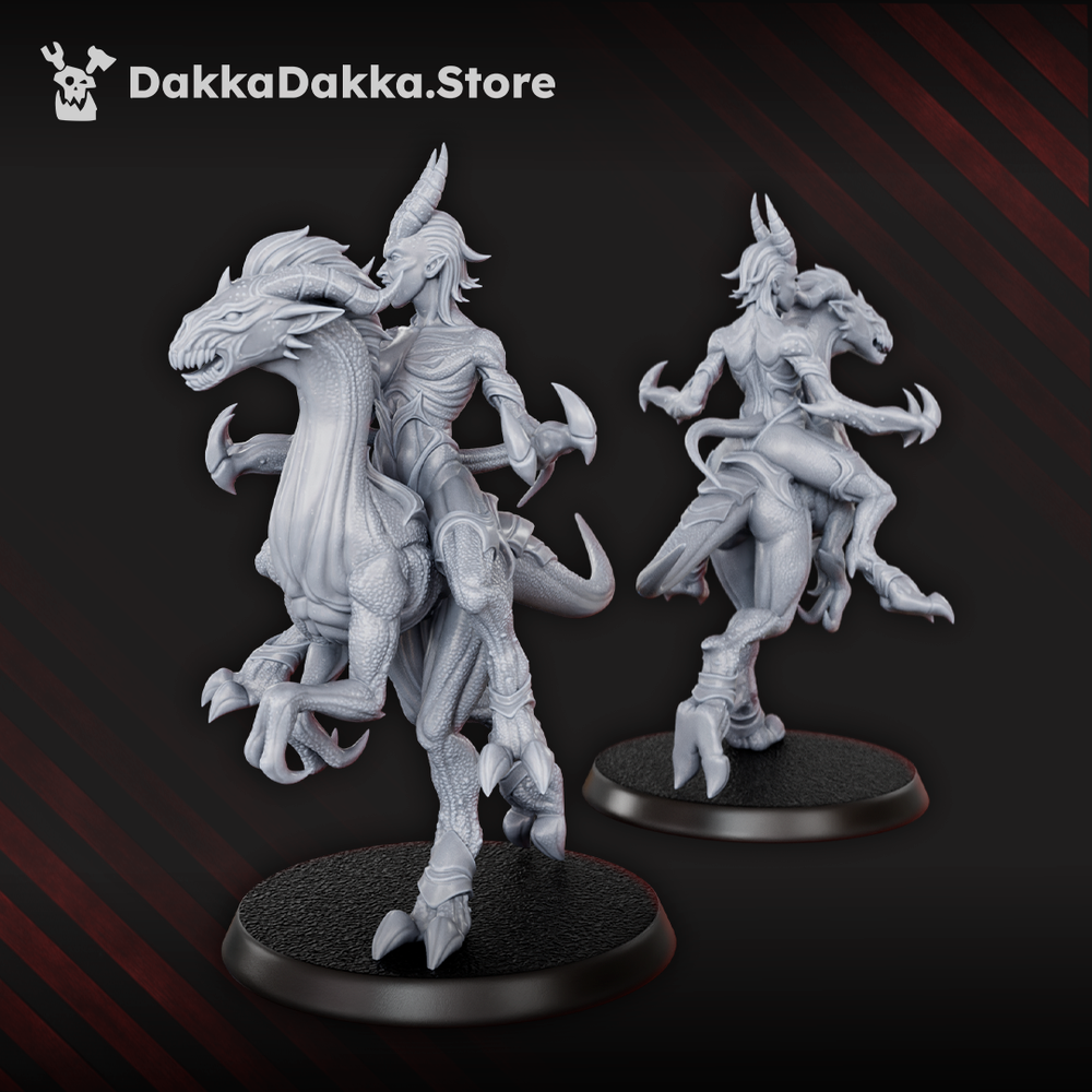 Hellspawn Daemons of Lust Dino Riders (11 Units), Hellspawn proxy miniature, 28mm heroic scale unpainted resin, view 2