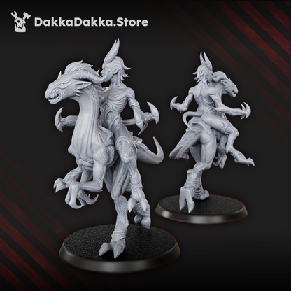 Hellspawn Daemons of Lust Dino Riders (11 Units), Hellspawn proxy miniature, 28mm heroic scale unpainted resin, view 2