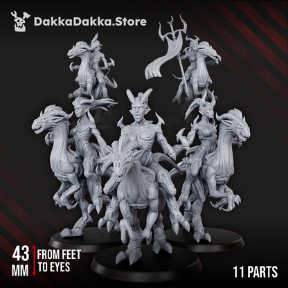 Hellspawn Daemons of Lust Dino Riders (11 Units), Hellspawn proxy miniature, 28mm heroic scale unpainted resin, view 3