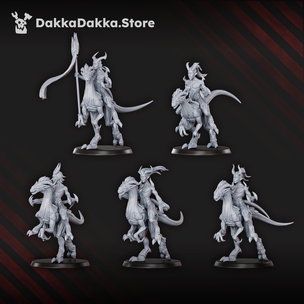 Hellspawn Daemons of Lust Dino Riders (11 Units), Hellspawn proxy miniature, 28mm heroic scale unpainted resin, view 4