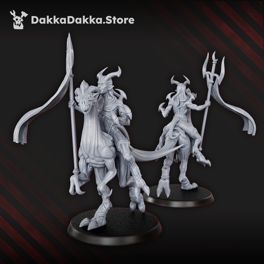 Hellspawn Daemons of Lust Dino Riders (11 Units), Hellspawn proxy miniature, 28mm heroic scale unpainted resin, view 5