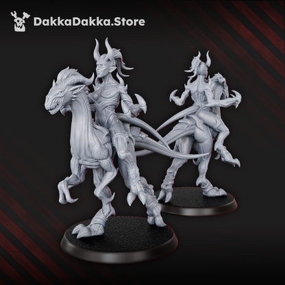 Hellspawn Daemons of Lust Dino Riders (11 Units), Hellspawn proxy miniature, 28mm heroic scale unpainted resin, view 6