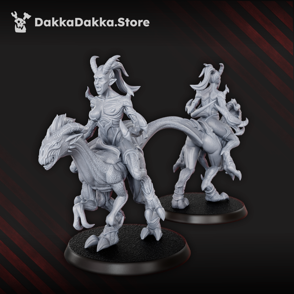 Hellspawn Daemons of Lust Dino Riders (11 Units), Hellspawn proxy miniature, 28mm heroic scale unpainted resin, view 7