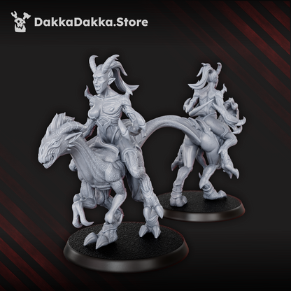 Hellspawn Daemons of Lust Dino Riders (11 Units), Hellspawn proxy miniature, 28mm heroic scale unpainted resin, view 7
