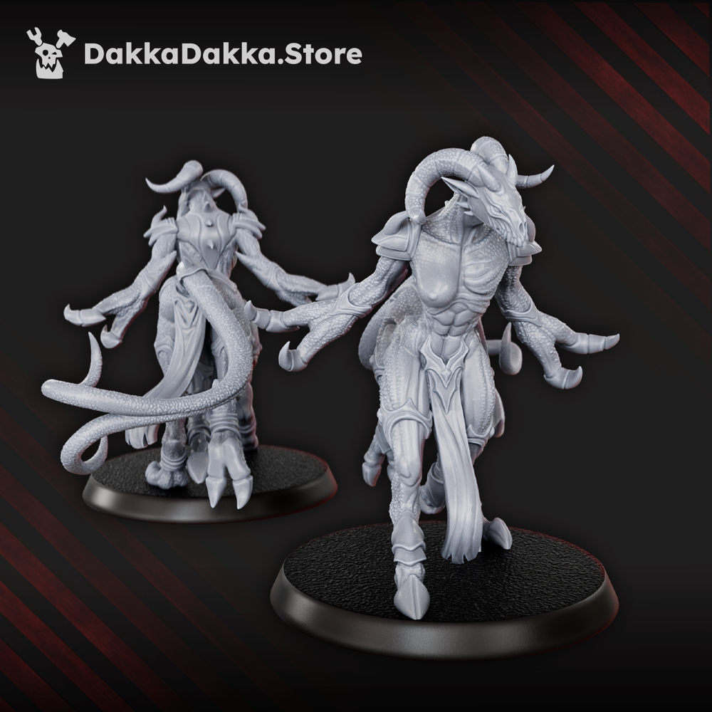 Hellspawn Daemons of Lust Fiends x3 (3 Units), Hellspawn proxy miniature, 28mm heroic scale unpainted resin, view 2