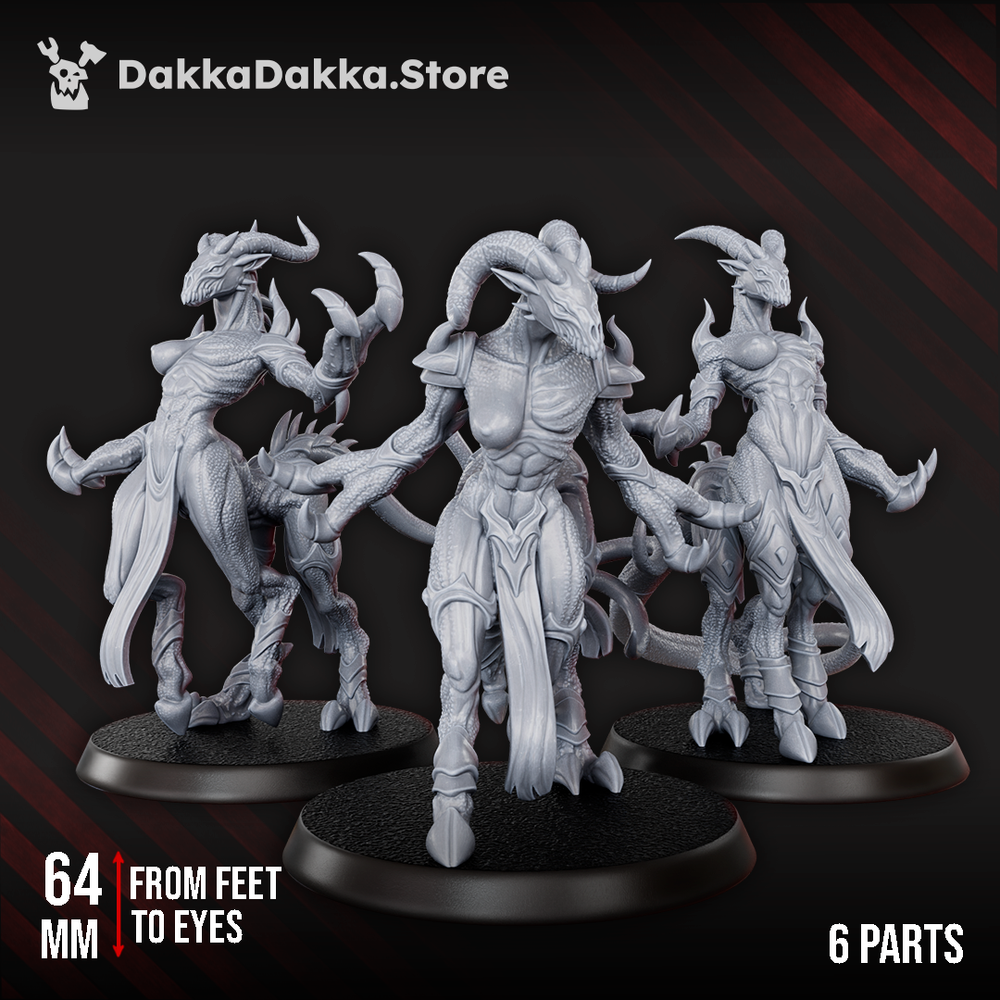 Hellspawn Daemons of Lust Fiends x3 (3 Units), Hellspawn proxy miniature, 28mm heroic scale unpainted resin, view 3