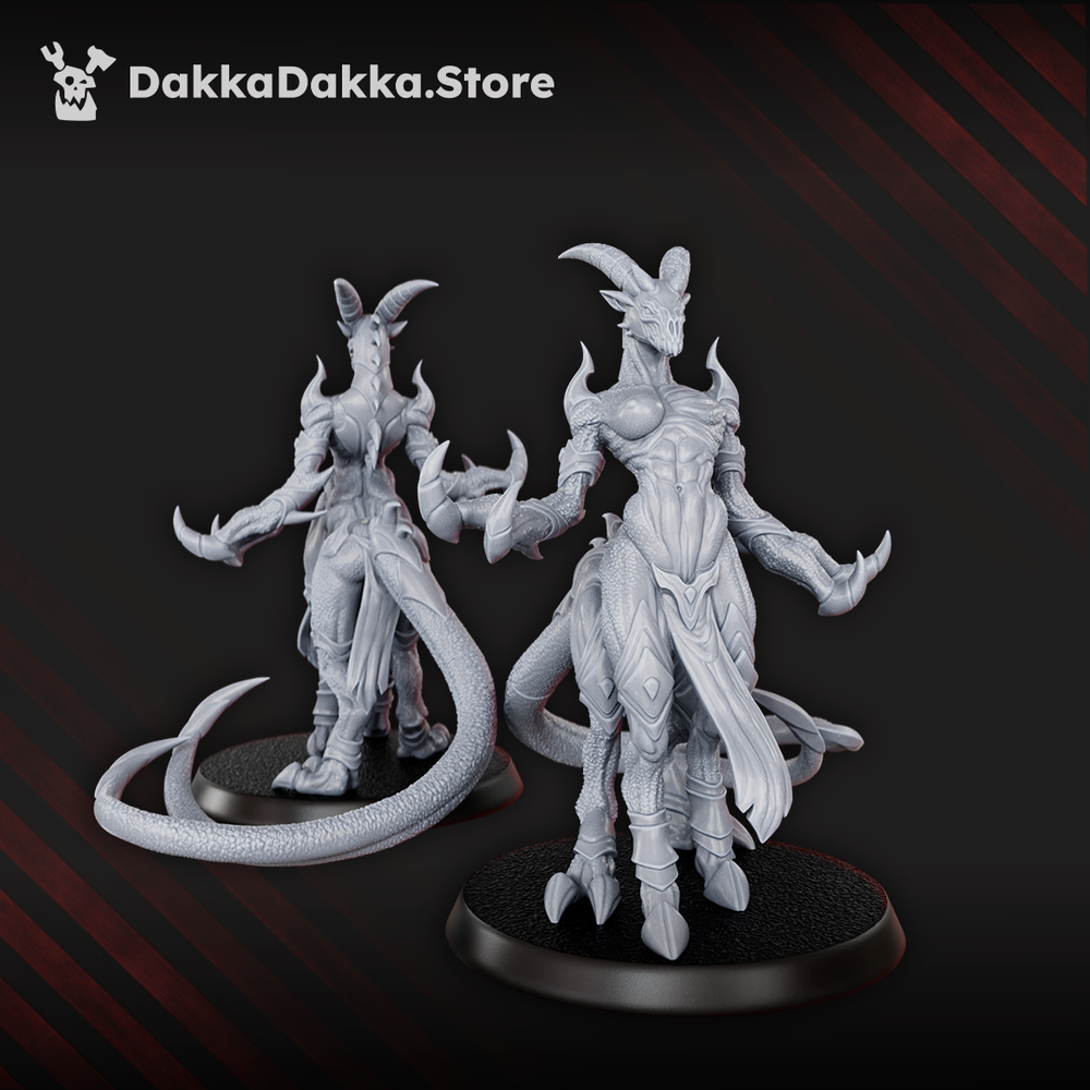 Hellspawn Daemons of Lust Fiends x3 (3 Units), Hellspawn proxy miniature, 28mm heroic scale unpainted resin, view 5