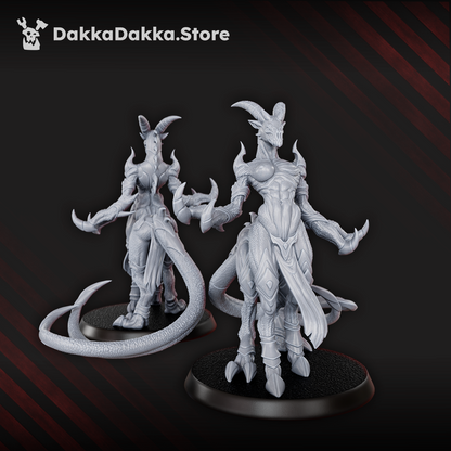 Hellspawn Daemons of Lust Fiends x3 (3 Units), Hellspawn proxy miniature, 28mm heroic scale unpainted resin, view 5