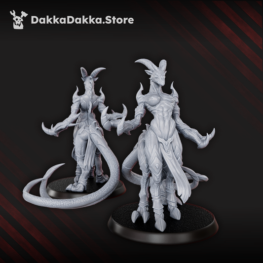 Hellspawn Daemons of Lust Fiends x3 (3 Units), Hellspawn proxy miniature, 28mm heroic scale unpainted resin, view 5