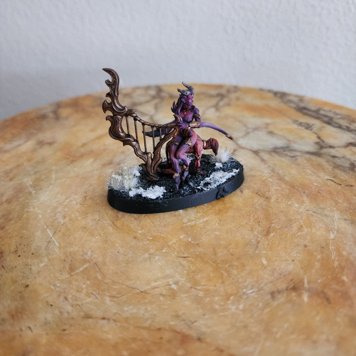 Hellspawn Daemons of Lust Infernal Harpist, Hellspawn proxy miniature, 28mm heroic scale unpainted resin, view 5