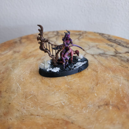 Hellspawn Daemons of Lust Infernal Harpist, Hellspawn proxy miniature, 28mm heroic scale unpainted resin, view 5