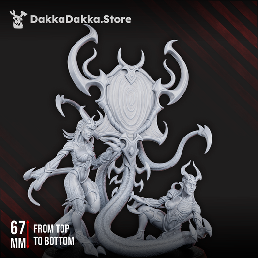 Hellspawn Daemons of Lust Sacred Mirror, Hellspawn proxy miniature, 28mm heroic scale unpainted resin