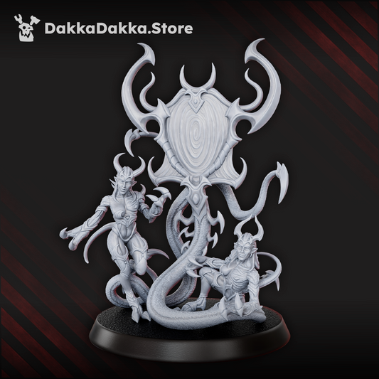 Hellspawn Daemons of Lust Sacred Mirror, Hellspawn proxy miniature, 28mm heroic scale unpainted resin, view 2