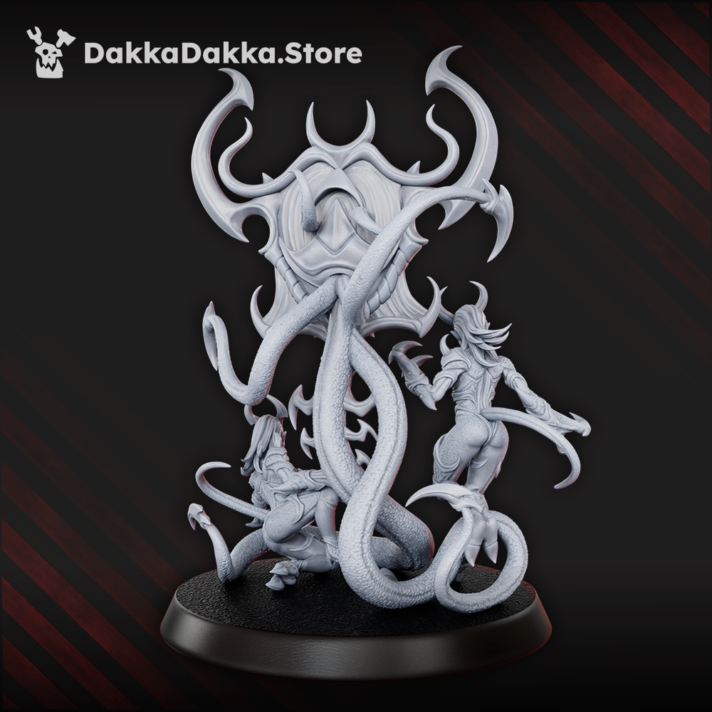 Hellspawn Daemons of Lust Sacred Mirror, Hellspawn proxy miniature, 28mm heroic scale unpainted resin, view 3