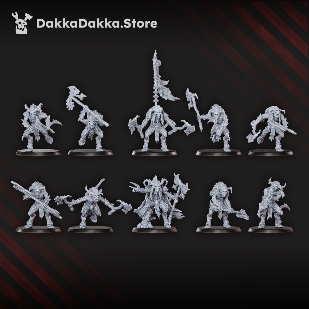 Hellspawn Flesh Daemon Squad x10 (10 Units), Hellspawn proxy miniature, 28mm heroic scale unpainted resin, view 2