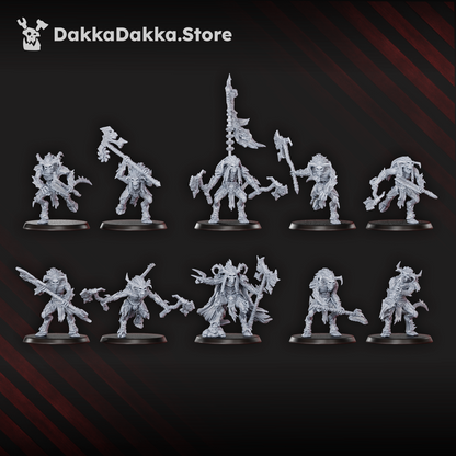 Hellspawn Flesh Daemon Squad x10 (10 Units), Hellspawn proxy miniature, 28mm heroic scale unpainted resin, view 2
